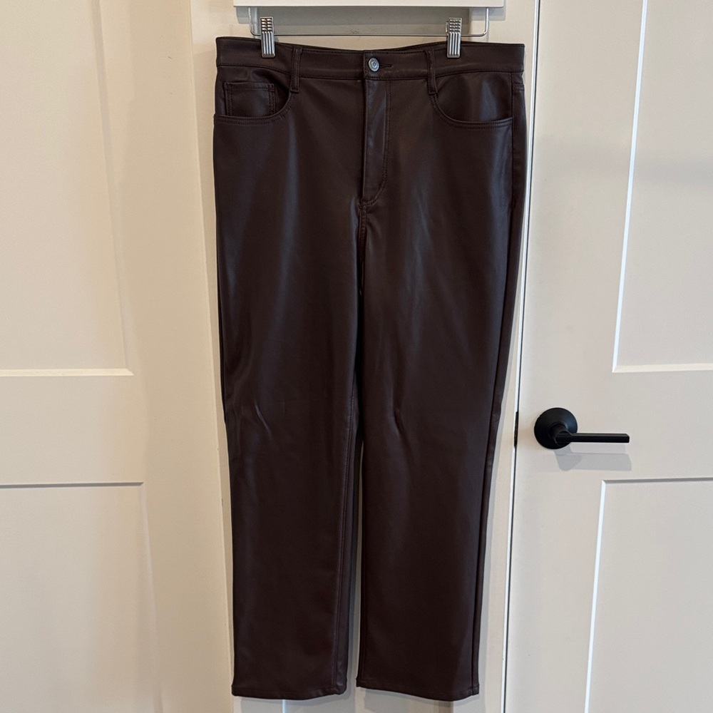 Women’s Brown Faux Leather Pants